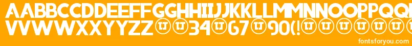 フォントIniico – オレンジの背景に白い文字