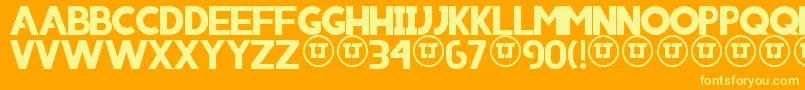 Iniico Font – Yellow Fonts on Orange Background
