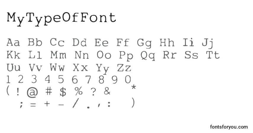Fuente MyTypeOfFont - alfabeto, números, caracteres especiales