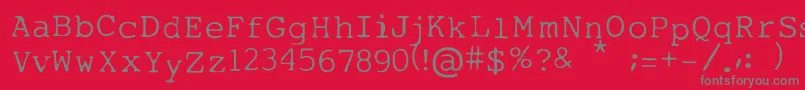 フォントMyTypeOfFont – 赤い背景に灰色の文字