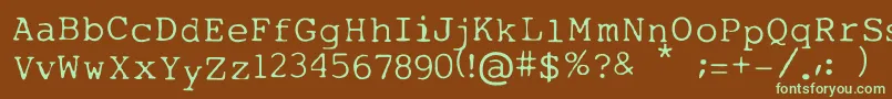 Шрифт MyTypeOfFont – зелёные шрифты на коричневом фоне