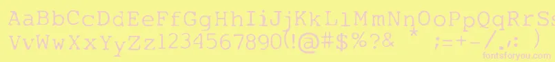 MyTypeOfFont-fontti – vaaleanpunaiset fontit keltaisella taustalla