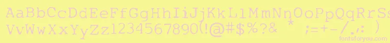 Fonte MyTypeOfFont – fontes rosa em um fundo amarelo