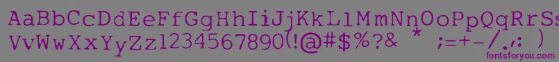 フォントMyTypeOfFont – 紫色のフォント、灰色の背景