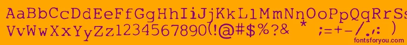 MyTypeOfFont-Schriftart – Violette Schriften auf orangefarbenem Hintergrund