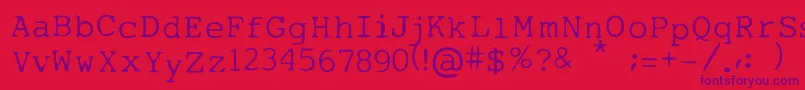 MyTypeOfFont Font – Purple Fonts on Red Background