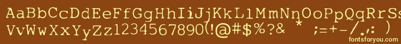 MyTypeOfFont-fontti – keltaiset fontit ruskealla taustalla