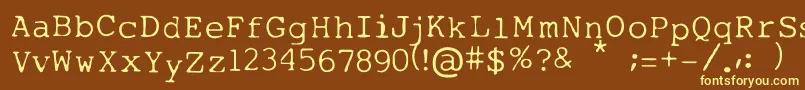 Czcionka MyTypeOfFont – żółte czcionki na brązowym tle