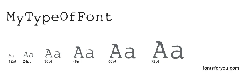 MyTypeOfFont Font Sizes