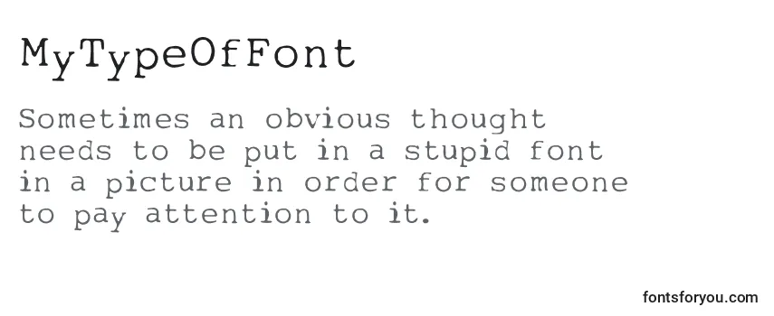 MyTypeOfFont Font