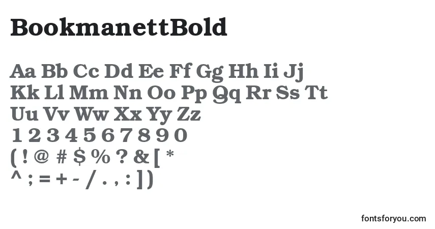 BookmanettBold-fontti – aakkoset, numerot, erikoismerkit