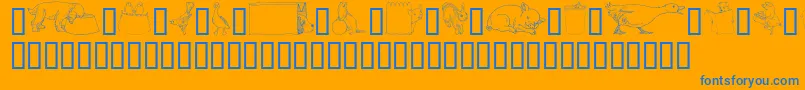 GeWhimsicalAnimalsIv Font – Blue Fonts on Orange Background