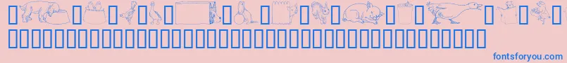 GeWhimsicalAnimalsIv Font – Blue Fonts on Pink Background