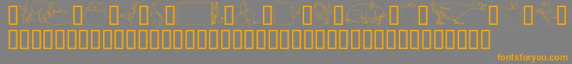 GeWhimsicalAnimalsIv Font – Orange Fonts on Gray Background