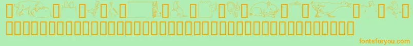 GeWhimsicalAnimalsIv Font – Orange Fonts on Green Background