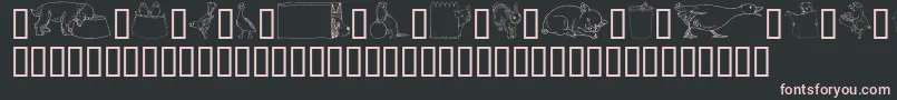 GeWhimsicalAnimalsIv Font – Pink Fonts on Black Background
