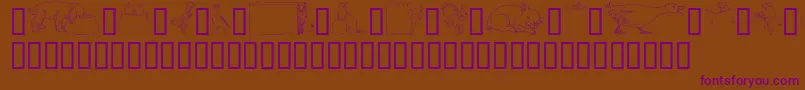 GeWhimsicalAnimalsIv Font – Purple Fonts on Brown Background