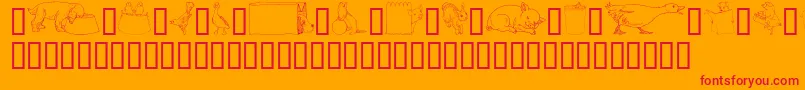Więcej informacji o czcionce GeWhimsicalAnimalsIv Czcionka GeWhimsicalAnimalsIv – czerwone czcionki na pomarańczowym tle