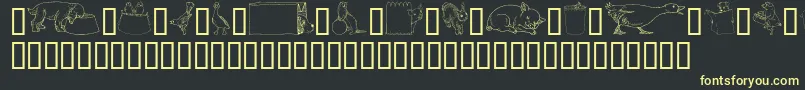 GeWhimsicalAnimalsIv Font – Yellow Fonts on Black Background
