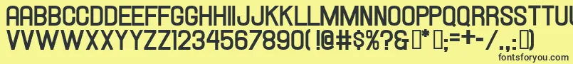 HallandaleBoldJl-fontti – mustat fontit keltaisella taustalla