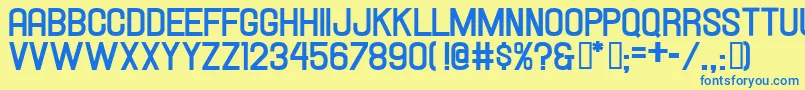 HallandaleBoldJl Font – Blue Fonts on Yellow Background