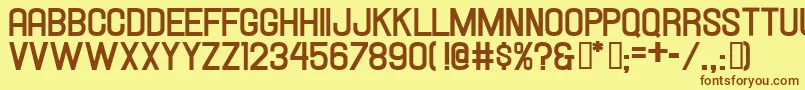 HallandaleBoldJl Font – Brown Fonts on Yellow Background