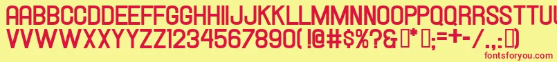 HallandaleBoldJl Font – Red Fonts on Yellow Background