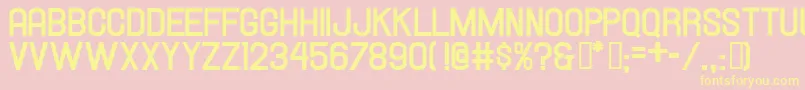 HallandaleBoldJl-Schriftart – Gelbe Schriften auf rosa Hintergrund