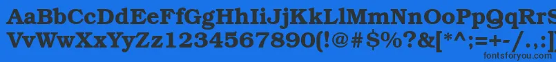 フォントBookmantttBold – 黒い文字の青い背景