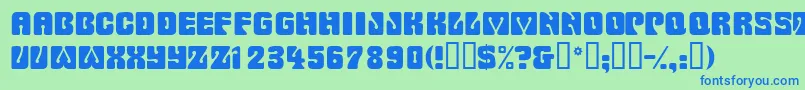 Wowserdisplaycapsssk Font – Blue Fonts on Green Background