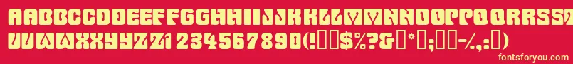 Wowserdisplaycapsssk Font – Yellow Fonts on Red Background