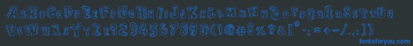 CartoonBlocksChristmas Font – Blue Fonts on Black Background