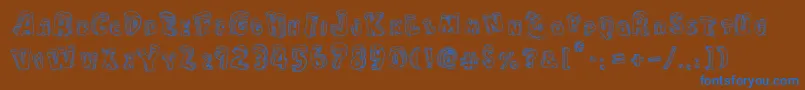 CartoonBlocksChristmas Font – Blue Fonts on Brown Background
