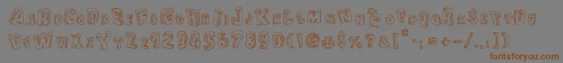 CartoonBlocksChristmas Font – Brown Fonts on Gray Background