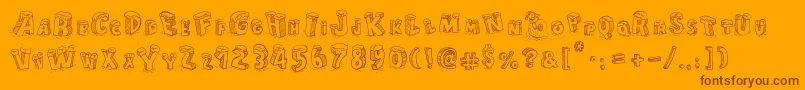 CartoonBlocksChristmas Font – Brown Fonts on Orange Background