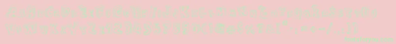 CartoonBlocksChristmas Font – Green Fonts on Pink Background
