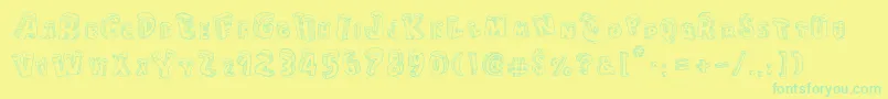 CartoonBlocksChristmas Font – Green Fonts on Yellow Background
