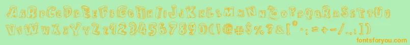 CartoonBlocksChristmas Font – Orange Fonts on Green Background