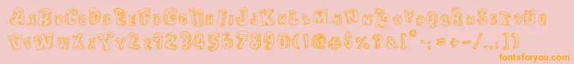CartoonBlocksChristmas Font – Orange Fonts on Pink Background