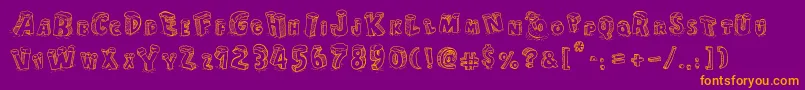 CartoonBlocksChristmas Font – Orange Fonts on Purple Background