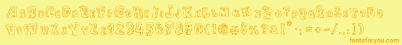 CartoonBlocksChristmas Font – Orange Fonts on Yellow Background