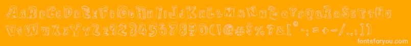 CartoonBlocksChristmas Font – Pink Fonts on Orange Background