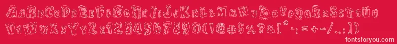CartoonBlocksChristmas Font – Pink Fonts on Red Background