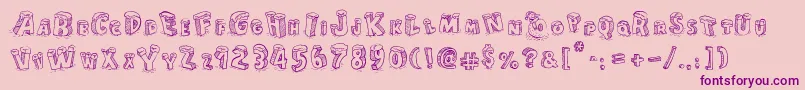 CartoonBlocksChristmas Font – Purple Fonts on Pink Background