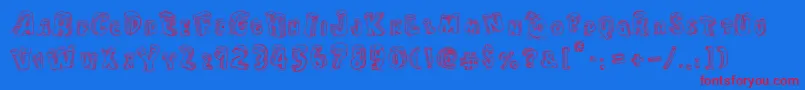 CartoonBlocksChristmas Font – Red Fonts on Blue Background