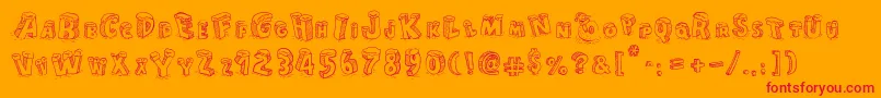 CartoonBlocksChristmas Font – Red Fonts on Orange Background