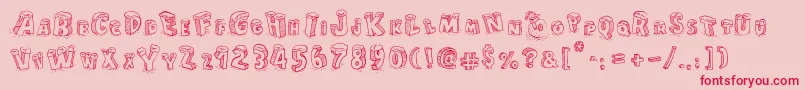 CartoonBlocksChristmas Font – Red Fonts on Pink Background