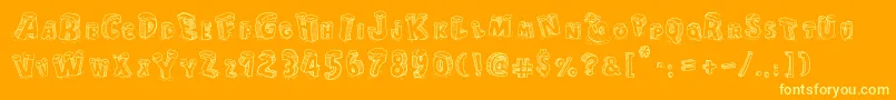 CartoonBlocksChristmas Font – Yellow Fonts on Orange Background