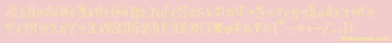 CartoonBlocksChristmas Font – Yellow Fonts on Pink Background