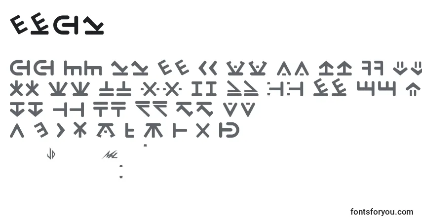 A fonte Drac – alfabeto, números, caracteres especiais